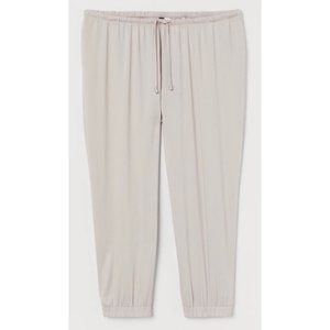Size Pull On Ankle Length Low Elastic Waist Beige Trousers Size 24